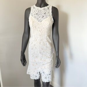Lulu’s Ivory Lace Midi Dress NWT – Elegant Sleeveless Sheath